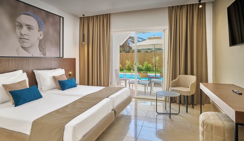 Deluxe room with semi private pool