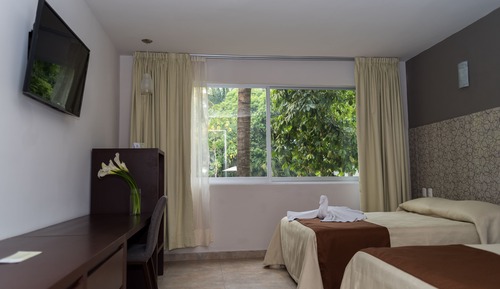 Double Room, 2 Double Beds, Pool View