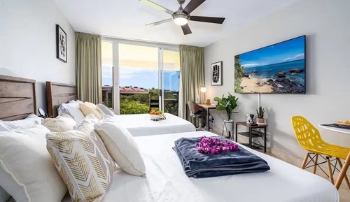 Deluxe Apartment, 2 Queen Beds, Air conditioning, Ocean View