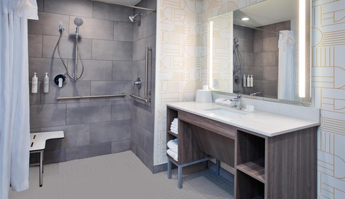 Suite, 1 King Bed, Roll-in Shower