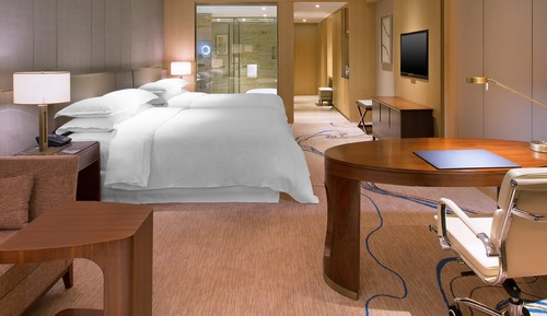 Room, 2 Double Beds, Partial Sea View