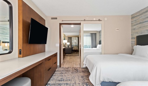 Suite, 2 Double Beds, Accessible, Non Smoking (Roll-In Shower)