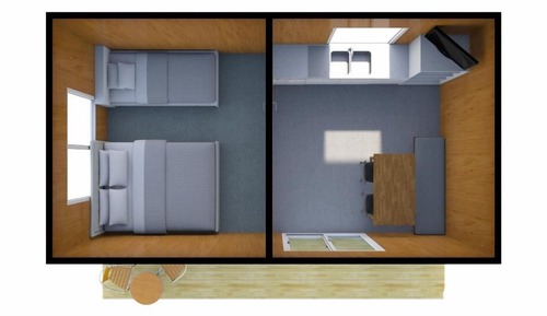 Deluxe Cabin, Shared Bathroom