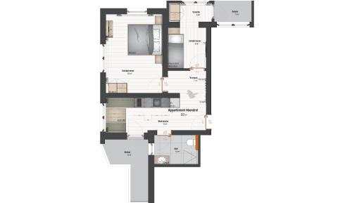 Two-Bedroom Apartment with Balcony