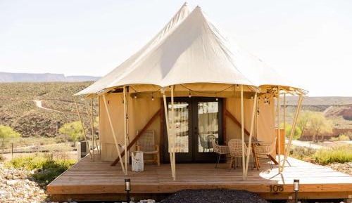 Tent with One King Bed, Bunk Beds, Sofa Bed and Private Bathroom