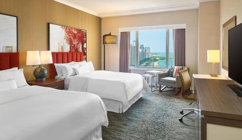 Grand Deluxe Double Room with Two Double Beds - Partial Lake View