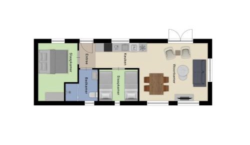 Two-Bedroom Apartment with Garden View