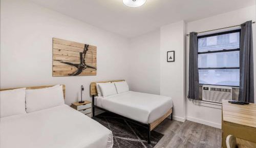 Double Room with Two Double Beds and Roll-in Shower - Mobility Access/Non-Smoking