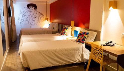 Family Room with One Double Bed and Two Single Beds