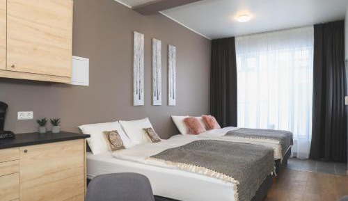Quadruple room with private bathroom and small kitchenette