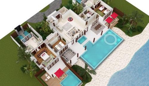 Three Bedroom Beach Pool Pavilion