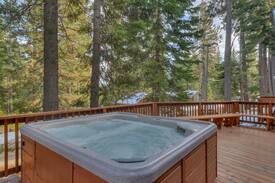 Tahoe Woods Villa | Watson’s Chalet: Spa, bocce court, outdoor kitchen