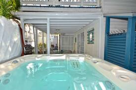 Old Town Cabin | Dog-friendly, colorful cottages w/ pool & hot tub in a fabulous location!