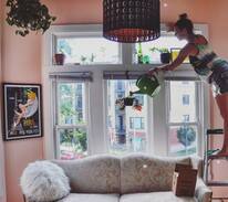 Logan Square Apartment | Cozy room in Chicago style exposed brick apartment