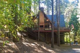 Arnold Cabin | Bear Summit Chalet - Blue Lake Springs Cabin with Game Room, Sleeps 12