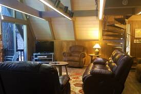 Arnold Cabin | Bear Summit Chalet - Blue Lake Springs Cabin with Game Room, Sleeps 12