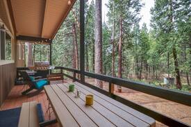 Arnold House | Bright, dog-friendly home nestled in the forest w/ a gas fireplace & great deck