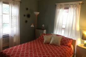 Whittier House | Queen bed in sunny bedroom