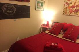 North Park Hill House | NE Park Hill: room w full bed, shared living rooms