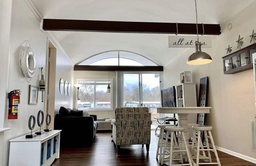 Saugatuck Condo | Waterfront Condo-Shop-Kayak-Beach-Bike-Boat-Restaurants-Outdoor Heated Pool-Fun