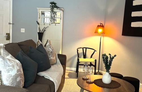 Englewood Apartment | French Inspired Stay Fireplace Coffee bar Cozy