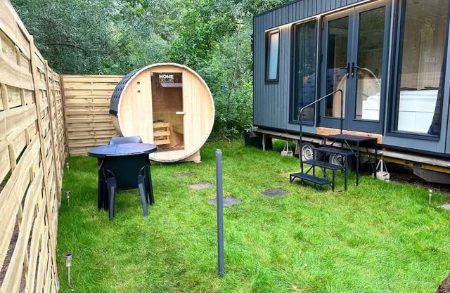 Charming tiny house by the lake with outdoor sauna