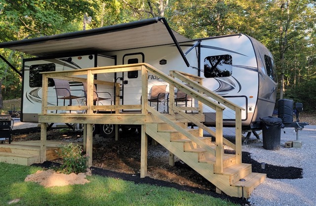 Cozy RV on the river.