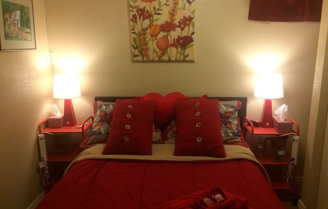North Park Hill House | NE Park Hill: room w full bed, shared living rooms