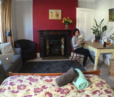 Uplands House | Comfortable bedroom with Queens Bed, sofa & desk