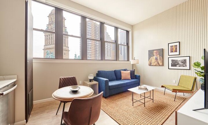 Downtown Detroit Apartment | Sonder | The Randolph | Bold 1BR + Sleeper Sofa