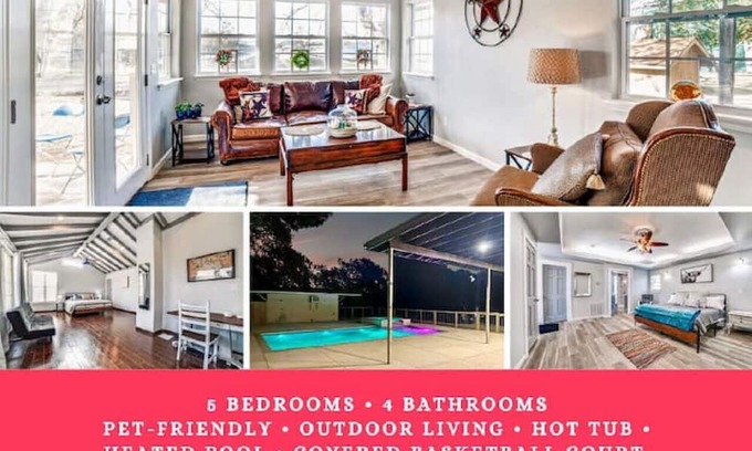 Johnson City House | Wine country Compound! Sleeps 15 with Pool & Club House