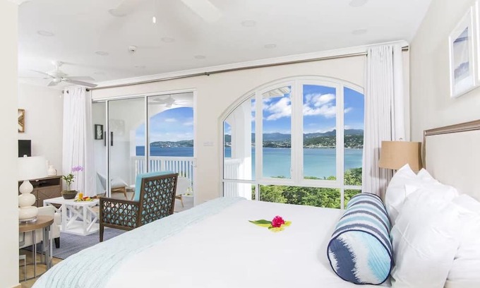 Morne Rouge House | Elegant Deluxe Villa w/ Sea View Balcony, Non-Motorized Water Sports & Pool