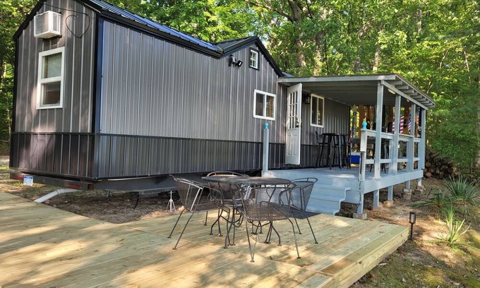 Greenville Apartment | New! Robin's Nest - Cute Lakefront Tiny House with Private Dock and A/C!