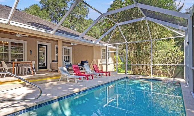 St. Augustine House | Cozy Family Home w/ Private Pool | Acre Lush Green