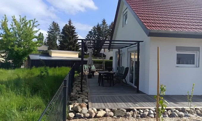 Warin House | Holiday Home 'Ferienhaus Schw Agnes' with Lake View, Private Terrace and Wi-Fi