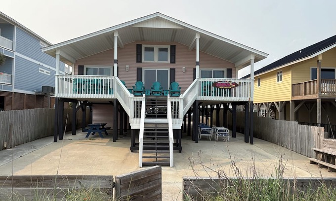 Cherry Grove Beach House | Oceanfront Cherry Grove 4-bed 4-bath pet friendly swim spa hot tub close 2 ALL