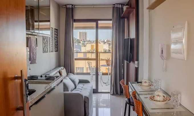 Armacao Apartment | Bedroom and living room for 4 next to the Armação Convention Center Salvador/BA